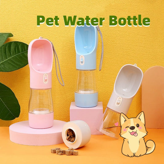 Hundewasserflasche mit Leckerliebehälter